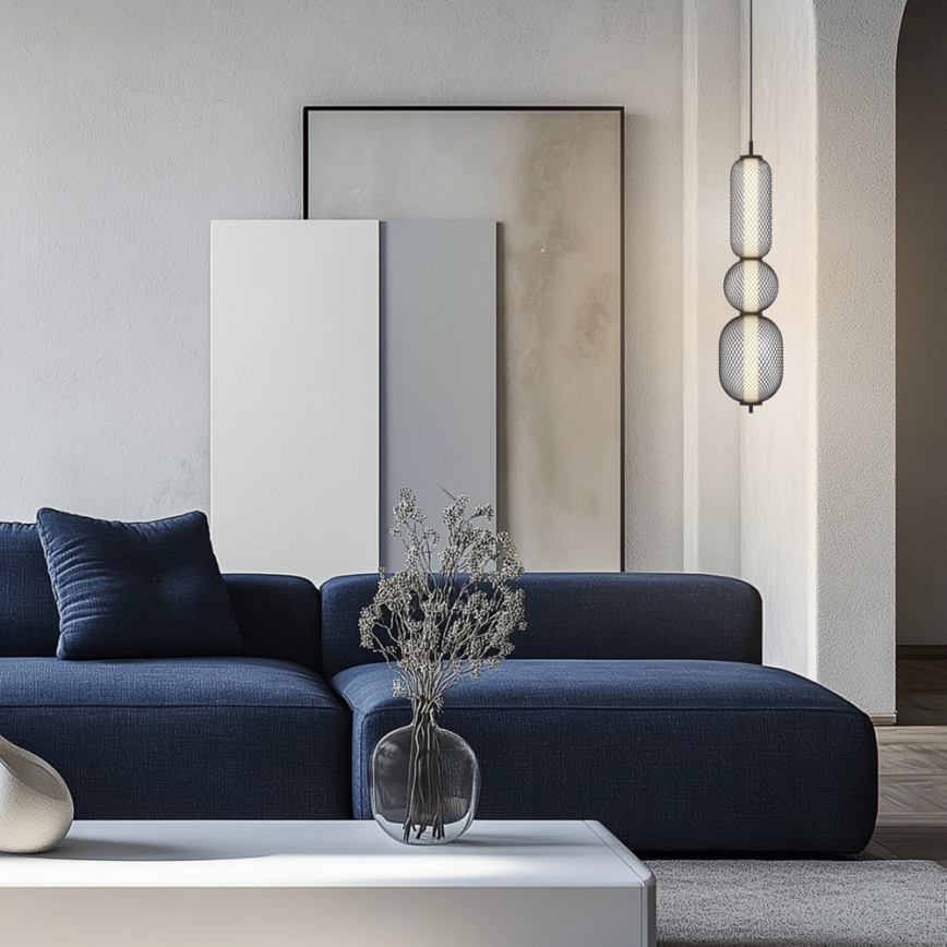 LED-Pendelleuchte PUMA an Kabel, LED/15W/230V, Ø 14 cm, schwarz