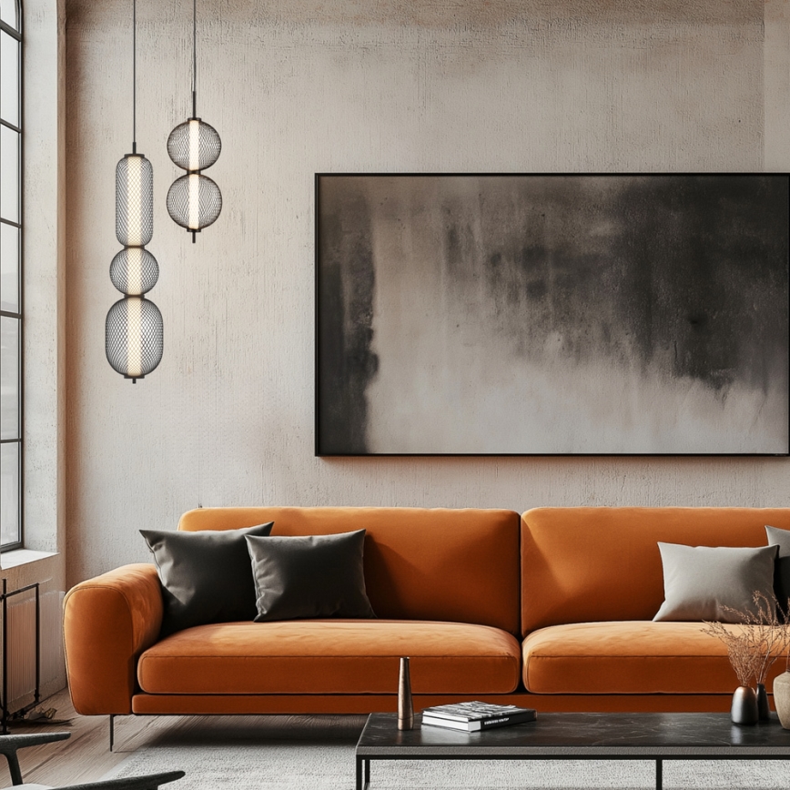 LED-Pendelleuchte PUMA an Kabel, LED/15W/230V, Ø 14 cm, schwarz