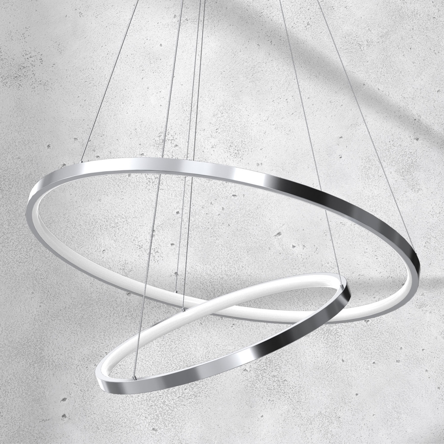 LED Kronleuchter an Kabel ROTONDA LED/51W/230V glänzender Chrom