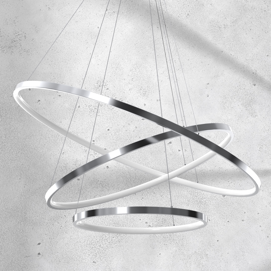 LED Kronleuchter an Kabel ROTONDA LED/93W/230V glänzender Chrom