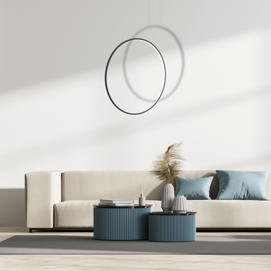 LED Kronleuchter an Kabel SATURNO LED/46W/230V Ø 80 cm IP44 Anthrazit