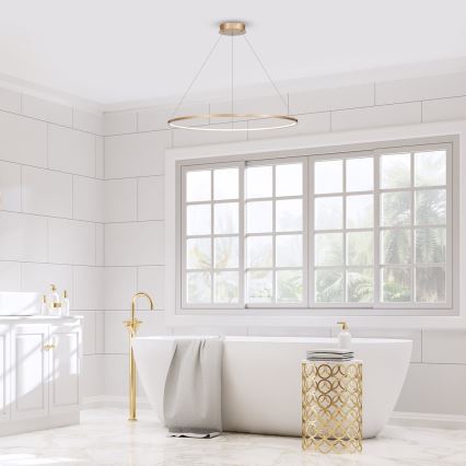 LED Kronleuchter an Kabel SATURNO LED/57W/230V Ø 100 cm IP44 gold