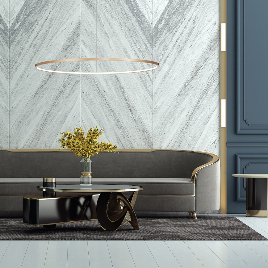 LED Kronleuchter an Kabel SATURNO LED/57W/230V Ø 100 cm IP44 gold