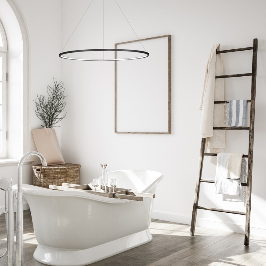 LED Kronleuchter an Kabel SATURNO LED/57W/230V Ø 100 cm IP44 Anthrazit