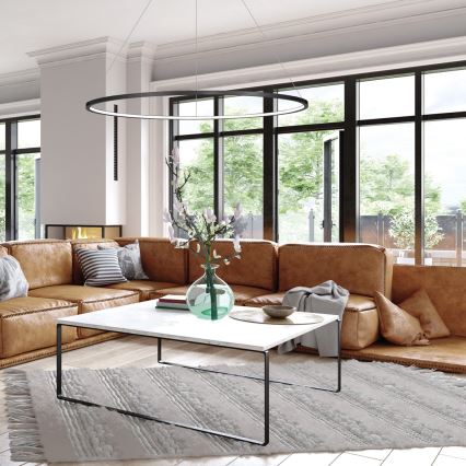 LED Kronleuchter an Kabel SATURNO LED/57W/230V Ø 100 cm IP44 Anthrazit