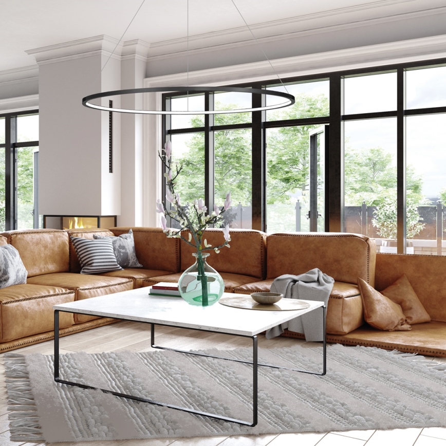 LED Kronleuchter an Kabel SATURNO LED/57W/230V Ø 100 cm IP44 Anthrazit