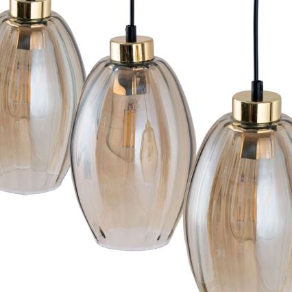 LED-Pendelleuchte SEBO 1xE27/15W/230V schwarz/rauchiges Beige