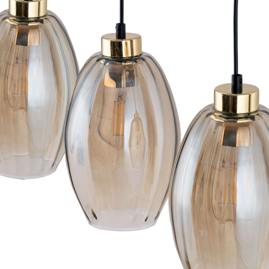LED-Pendelleuchte SEBO 1xE27/15W/230V schwarz/rauchiges Beige