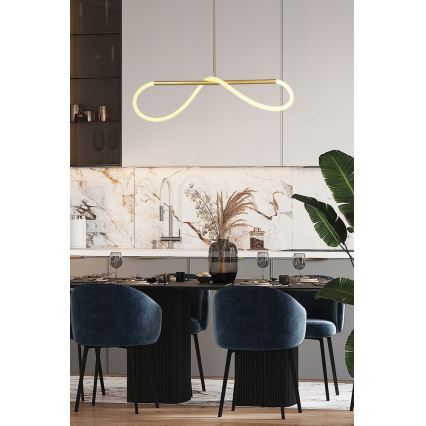 LED-Pendelleuchte SUPREME mit Drahtseilaufhängung LED/18W/230V 80 cm Gold