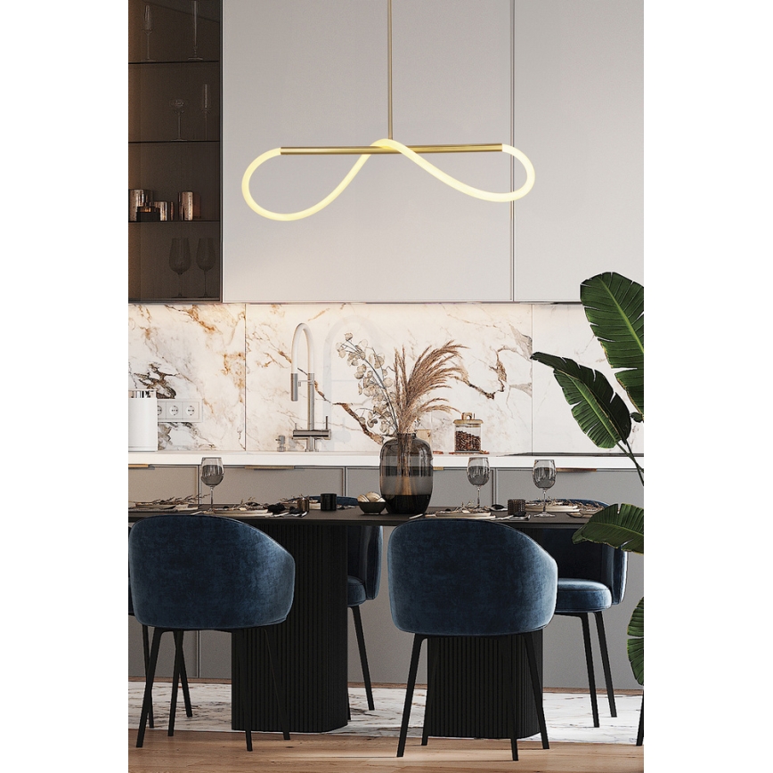 LED-Pendelleuchte SUPREME mit Drahtseilaufhängung LED/18W/230V 80 cm Gold