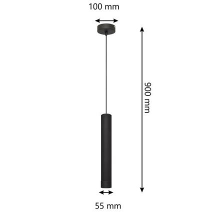 LED Hängeleuchte an Kabel TUBA 1xGU10/4,8W/230V schwarz