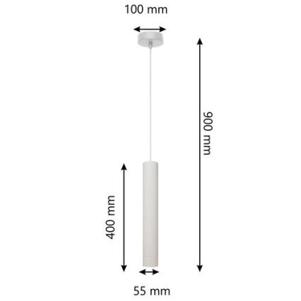 LED Hängeleuchte an Kabel TUBA 1xGU10/4,8W/230V weiß