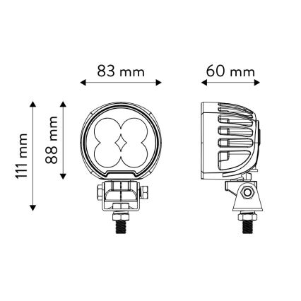 LED-Punktleuchte für Fahrzeuge BLACK LED/40W/10-30V IP69 5700K rund