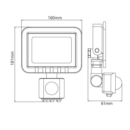 LED Reflektor mit Sensor LED/30W/230V IP65