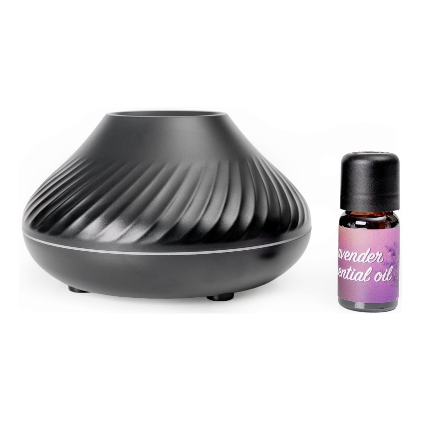 LED RGB Aroma-Diffusor mit Flamme imitation LED/6,5W/5V 130ml schwarz