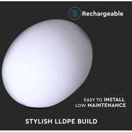 LED RGB dimmbare Außenleuchte LED/1W/5V 1000 mAh 20 cm IP67 + Fernbedienung