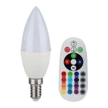 LED RGB dimmbare Lampe E14, 3,5 W, 230 V, 6400 K + Fernbedienung