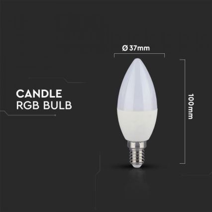 LED RGB dimmbare Lampe E14, 3,5 W, 230 V, 6400 K + Fernbedienung