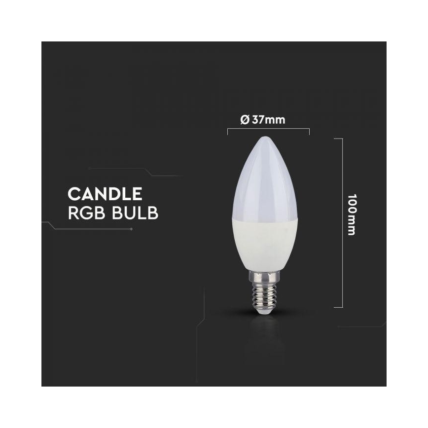 LED RGB dimmbare Lampe E14, 3,5 W, 230 V, 6400 K + Fernbedienung