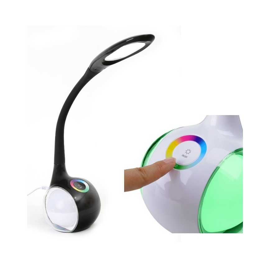 LED RGB dimmbare Tischlampe LED/7W/230V schwarz