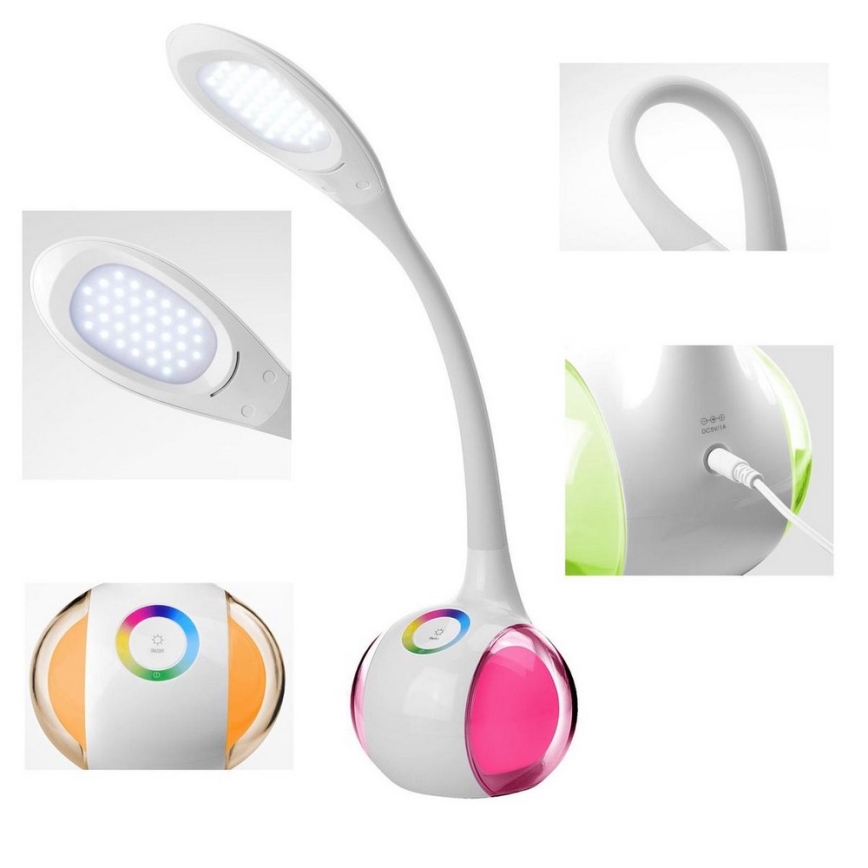 LED RGB dimmbare Tischlampe LED/7W/230V weiß