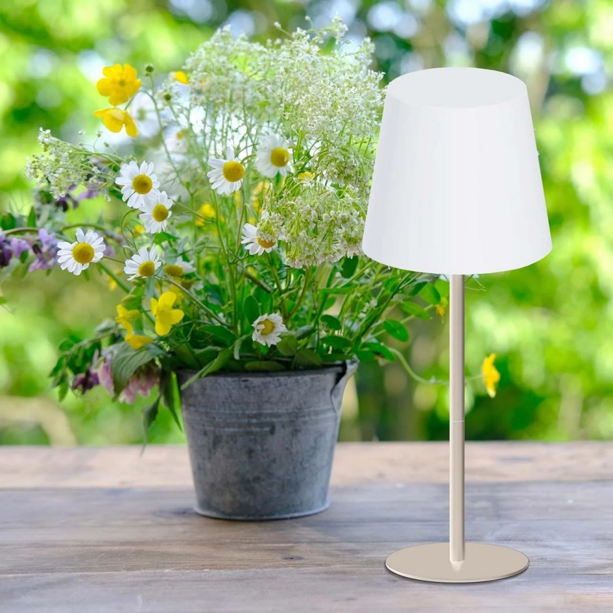 LED RGBW dimmbare Touch-Tischleuchte für den Außenbereich LUCIA LED/2W/5V 1800/2700/6500K 3600 mAh IP44 beige