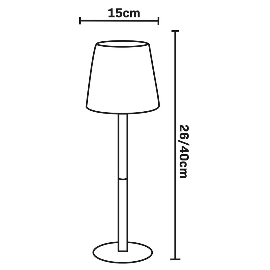 LED RGBW dimmbare Touch-Tischleuchte für den Außenbereich LUCIA LED/2W/5V 1800/2700/6500K 3600 mAh IP44 beige