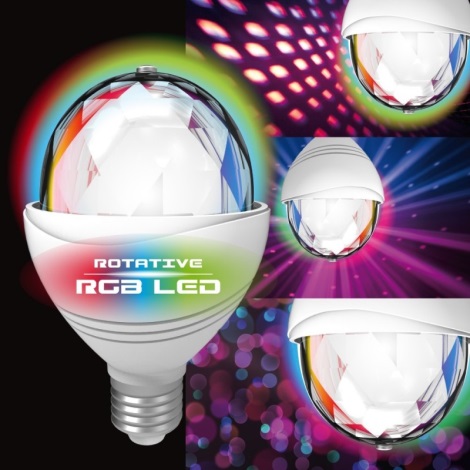 LED-RGB-Glühbirne DISCO A60 E27/3,2W/230V