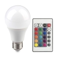 LED RGB Glühbirne mit Fernbedienung BULB E27/9W/230V