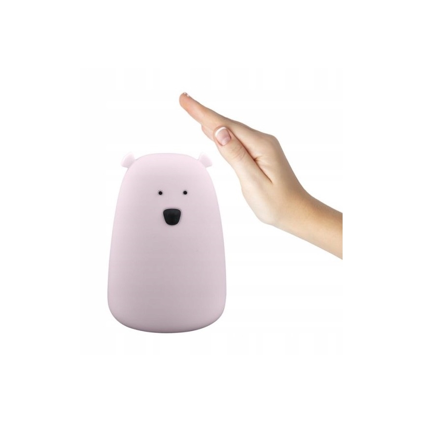 LED RGB Kinder-Touch-Lampe BEAR LED/0,8W/5V rosa + USB