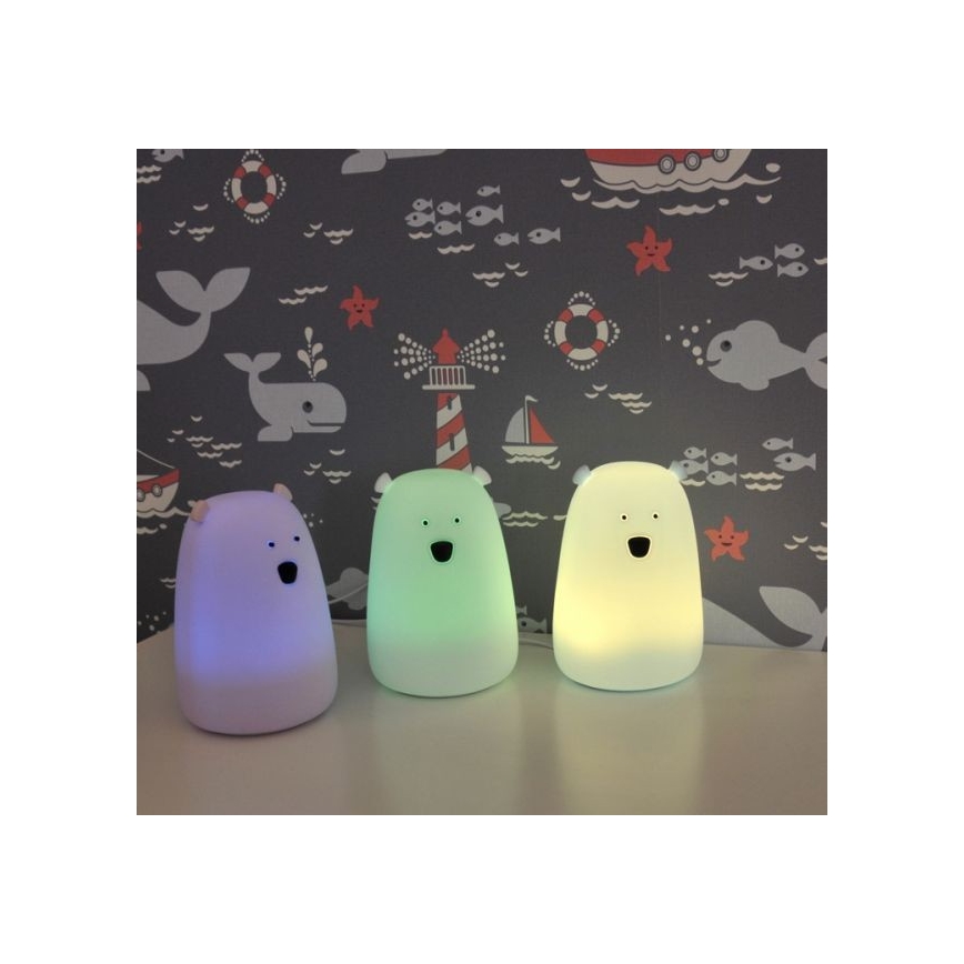 LED RGB Kinder-Touch-Lampe BEAR LED/0,8W/5V rosa + USB