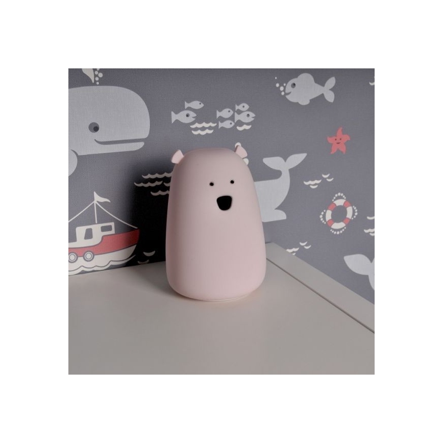 LED RGB Kinder-Touch-Lampe BEAR LED/0,8W/5V rosa + USB