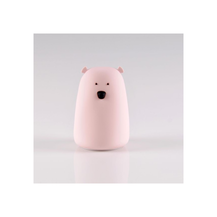 LED RGB Kinder-Touch-Lampe BEAR LED/0,8W/5V rosa + USB