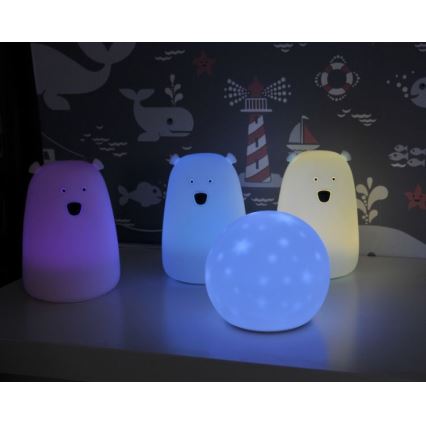 LED RGB Kinder-Touch-Lampe BEAR LED/0,8W/5V rosa + USB