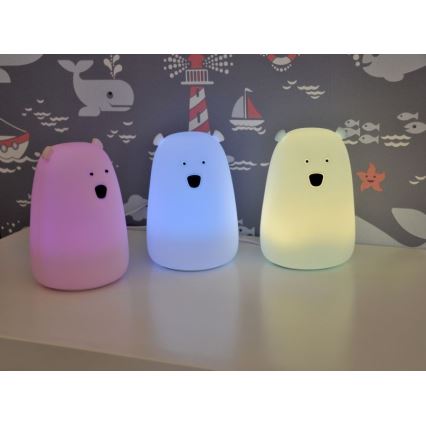 LED RGB Kinder-Touchlampe BÄR LED/0,8W/5V blau
