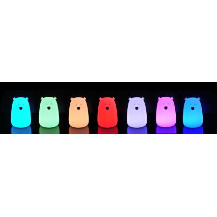 LED RGB Kinder-Touchlampe BÄR LED/0,8W/5V blau