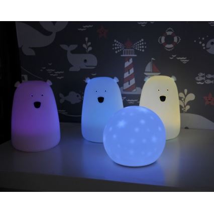 LED RGB Kinder-Touchlampe BÄR LED/0,8W/5V weiß + USB