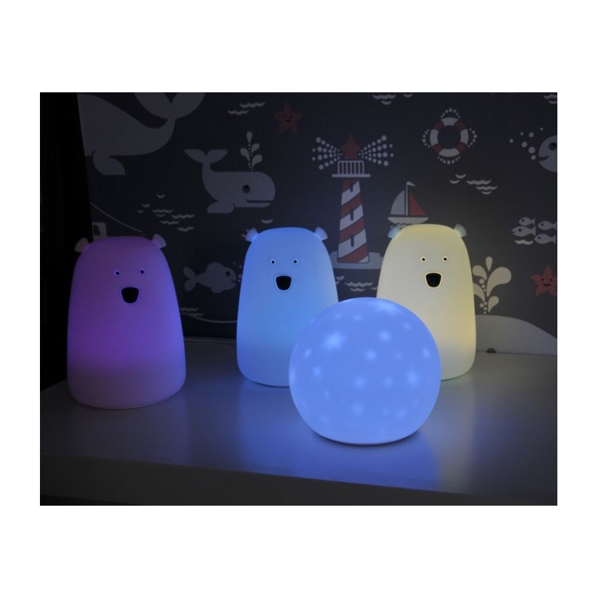 LED RGB Kinder-Touchlampe BÄR LED/0,8W/5V weiß + USB