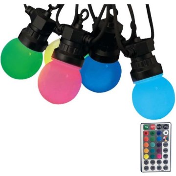 LED-RGB-Lichterkette für den Außenbereich STRING 13 m 15xLED/0,5W/230V IP44 + Fernbedienung