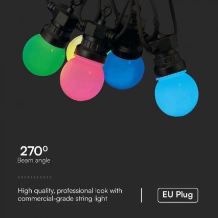 LED-RGB-Lichterkette für den Außenbereich STRING 13 m 15xLED/0,5W/230V IP44 + Fernbedienung