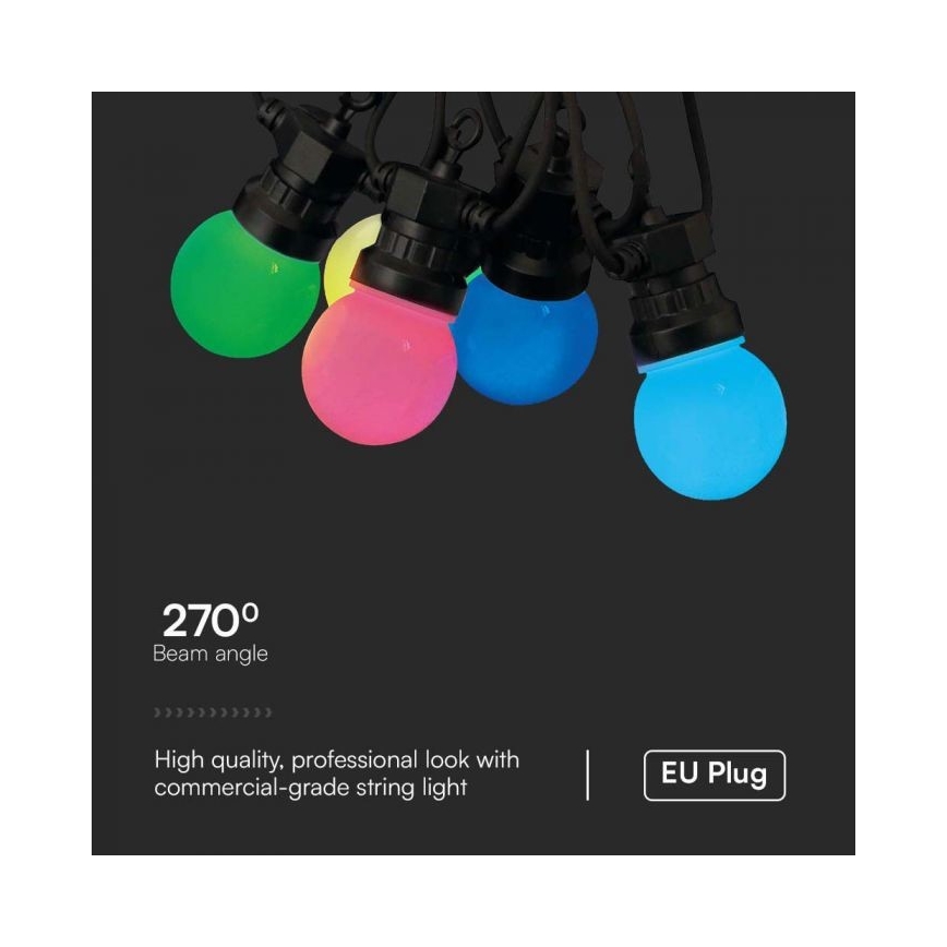 LED-RGB-Lichterkette für den Außenbereich STRING 13 m 15xLED/0,5W/230V IP44 + Fernbedienung