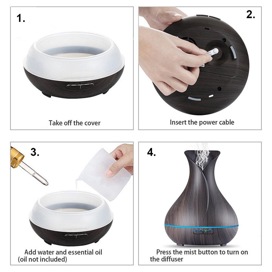 LED RGB Luftbefeuchter und Ionisator 400 ml