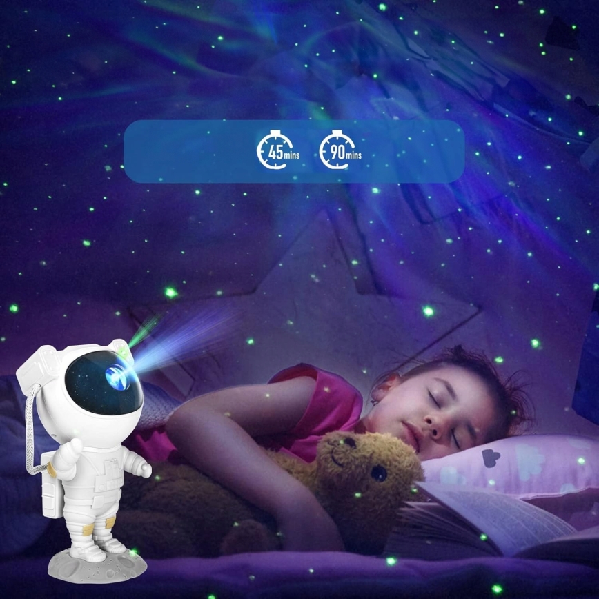 LED-RGB-Projektor LED/5W/5V Astronaut + Fernbedienung