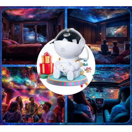 LED-RGB-Projektor LED/5W/5V Astronaut + Fernbedienung