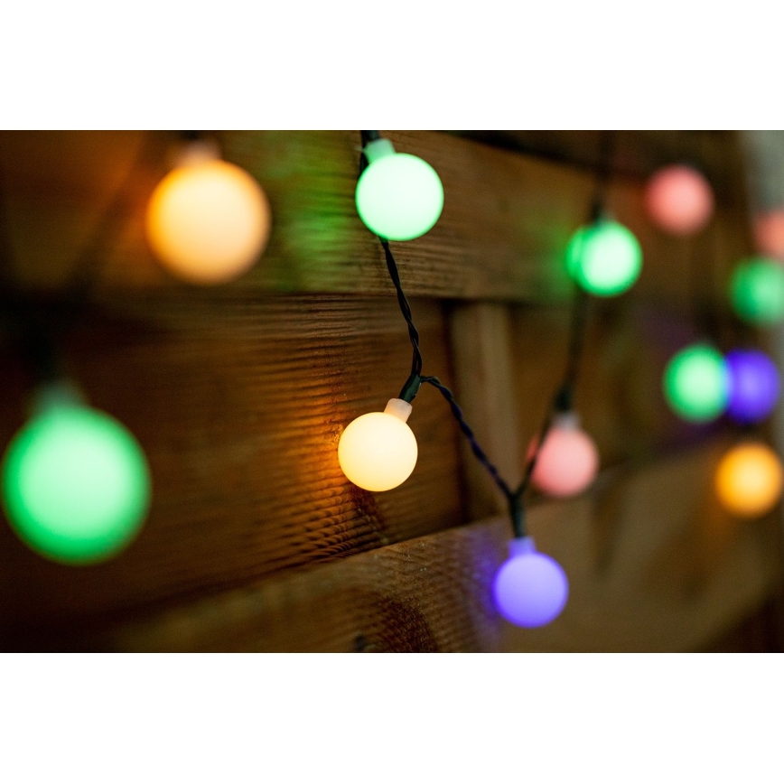 LED RGB Solar-Lichterkette PARTY 30xLED/1,2V 400 mAh 3,9 m IP44