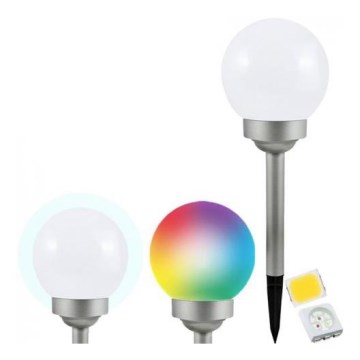 LED RGB Solarlampe BALL LED/0,2W/AA 1,2V/600mAh IP44