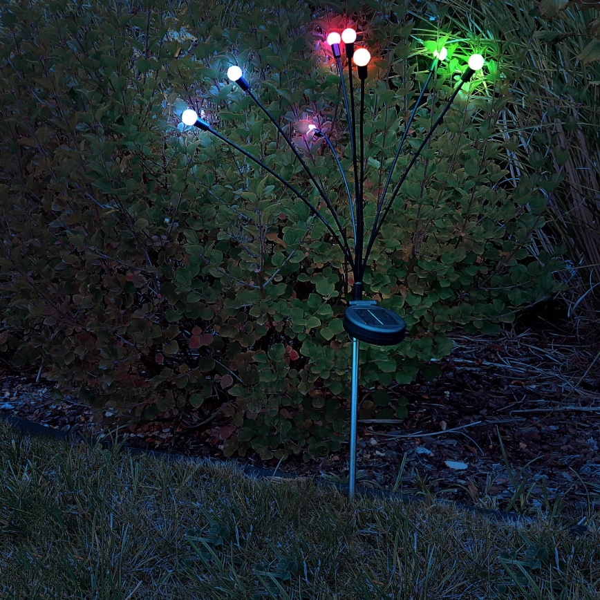 LED-RGB-Solarleuchte FIORINI 8xLED/1,2V 600mAh IP44 schwarz