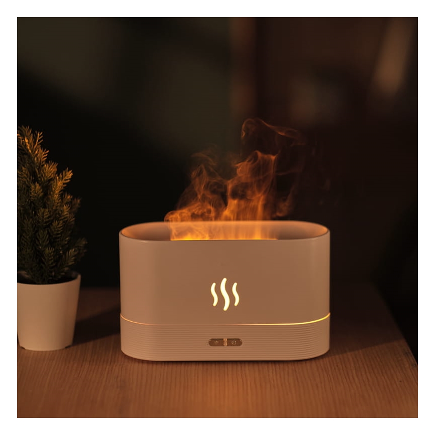 LED RGB Ultraschall Aroma-Diffusor und Luftbefeuchter mit Beleuchtung 180ml Weiß