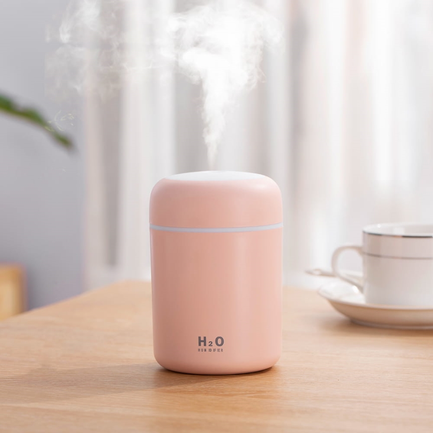 LED RGB Ultrasonic aroma diffuser und air humidifier LED/2W 300ml rosa