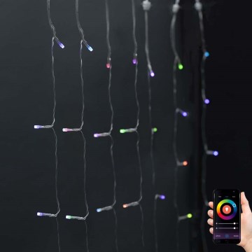 LED RGB Weihnachts-Lichtervorhang 180xLED/7 Funktionen 6m IP65 Wi-Fi Tuya